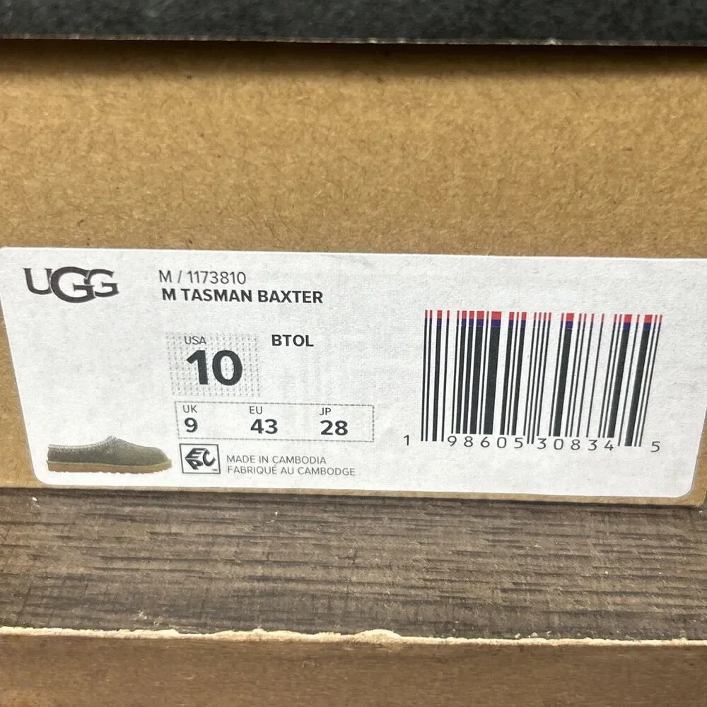 NEW UGG Tasman Baxter Men's Shoes Suede Comfortable Burnt Olive Size 10